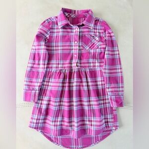 Vineyard Vines Girls’ Pink Flannel Long Sleeve Dress, XS size